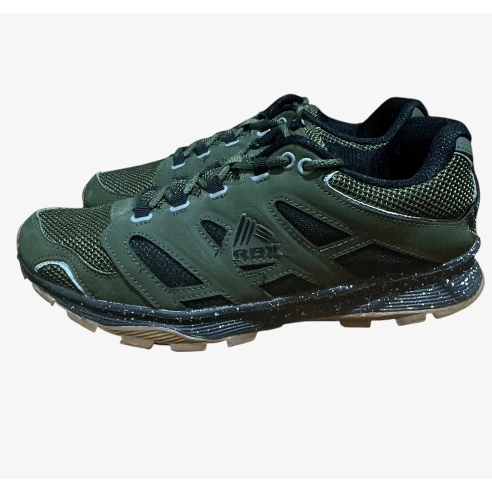 RBX Mens 10 Green Black Athletic Trail Running Shoe - Picture 3 of 7